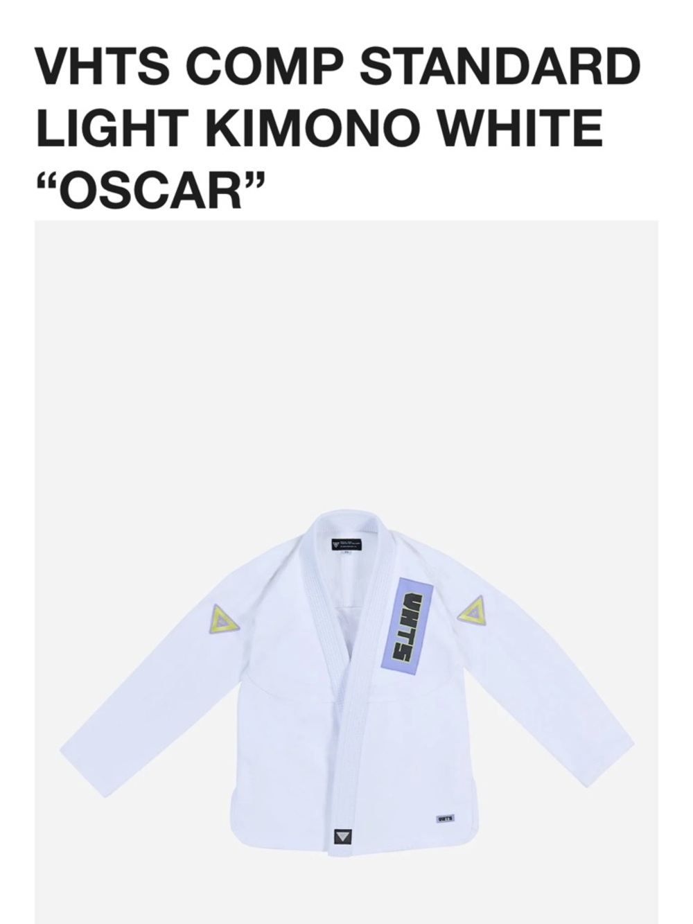 VHTS NY Comp Standard Light Kimono White "Oscar" - Women's Jiu-Jitsu Gi Jacket